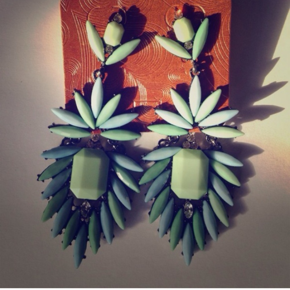SALE! Beautiful statement earrings. Turquoise color. New - Picture 2 of 5